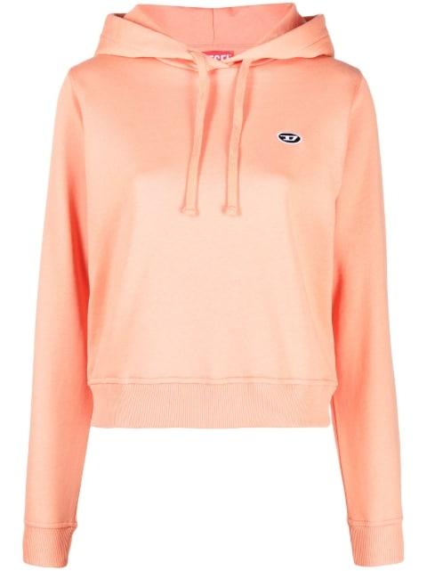 logo-patch drawstring hoodie by DIESEL