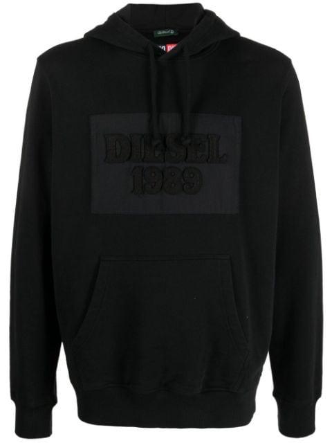 logo-patch hoodie by DIESEL