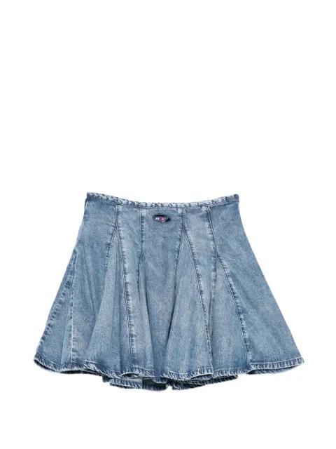 logo-patch pleated mini skirt by DIESEL