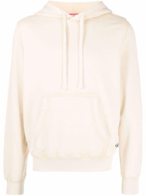 logo-patch pullover hoodie by DIESEL
