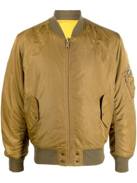 logo-patch zip-front jacket by DIESEL
