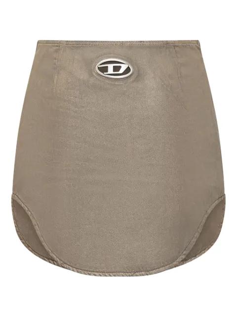 logo-plaque asymmetric skirt by DIESEL