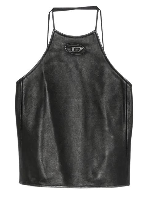 logo-plaque halterneck top by DIESEL
