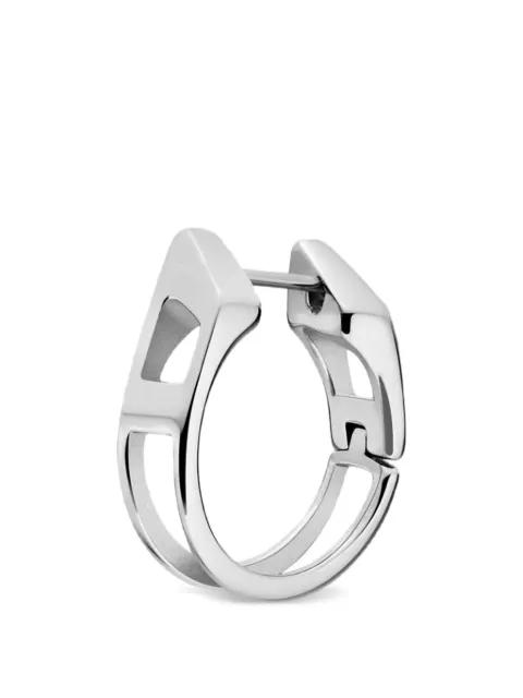 logo-plaque hoop earring by DIESEL