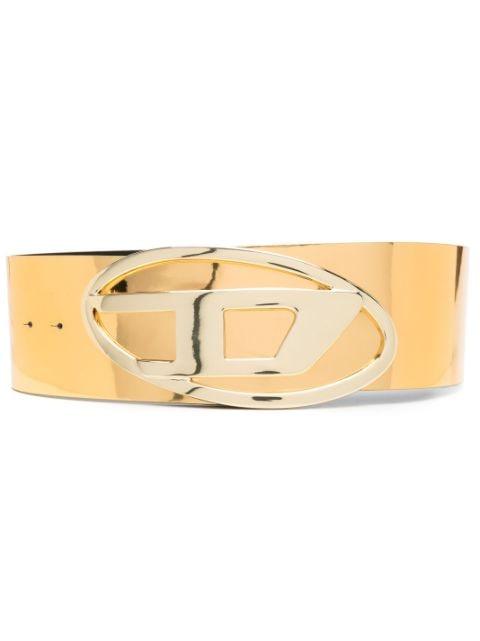 logo-plaque metallic belt by DIESEL