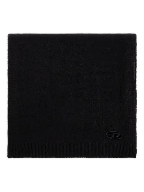 logo-plaque wool scarf by DIESEL