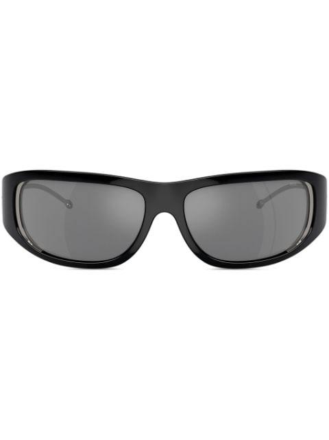 logo-plaque wraparound sunglasses by DIESEL