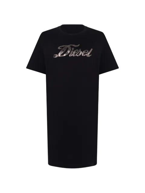 logo-print T-shirt dress by DIESEL