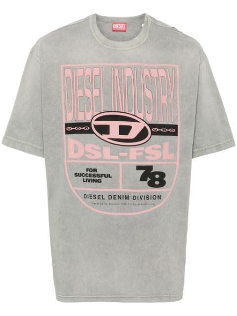 logo-print cotton T-shirt by DIESEL