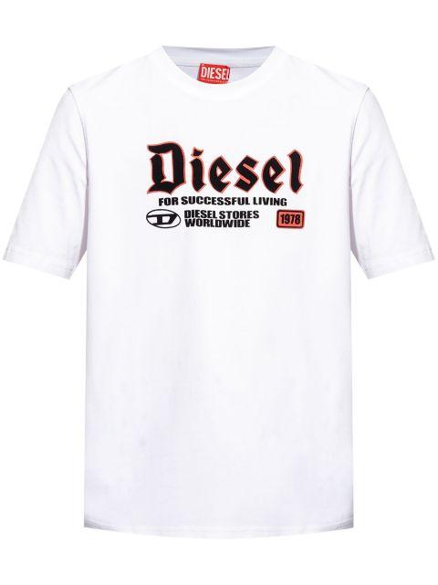 logo-print cotton T-shirt by DIESEL