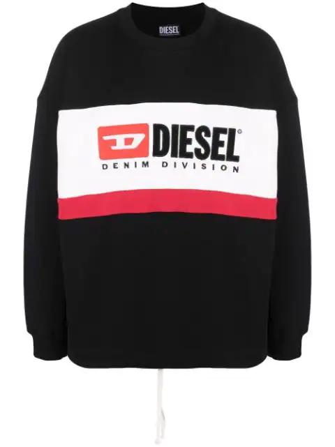 logo-print crew neck sweatshirt by DIESEL