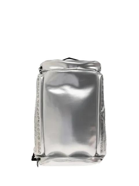 logo-print metallic-effect backpack by DIESEL