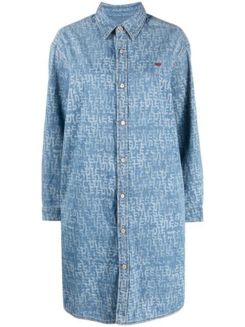 logo-print shirt dress by DIESEL