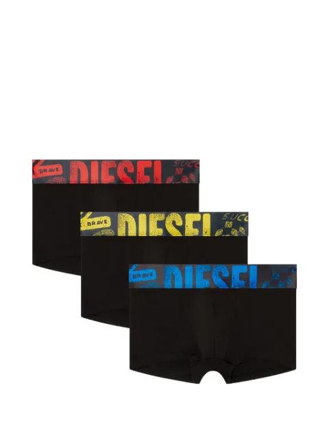 logo-waistband cotton boxers (set of three) by DIESEL