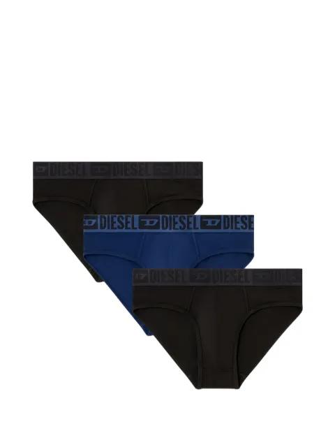 logo-waistband cotton briefs (set of three) by DIESEL
