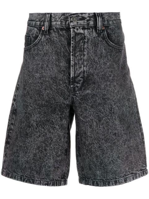 marbled effect denim shorts by DIESEL