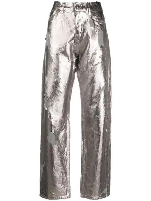 metallic-effect distressed jeans by DIESEL