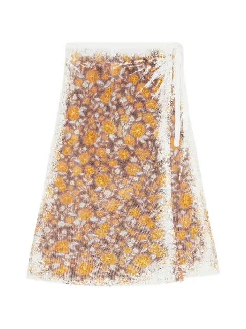 midi B-Blomette floral ribbed wrap skirt by DIESEL