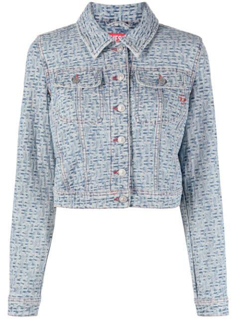 monogram-pattern denim jacket by DIESEL