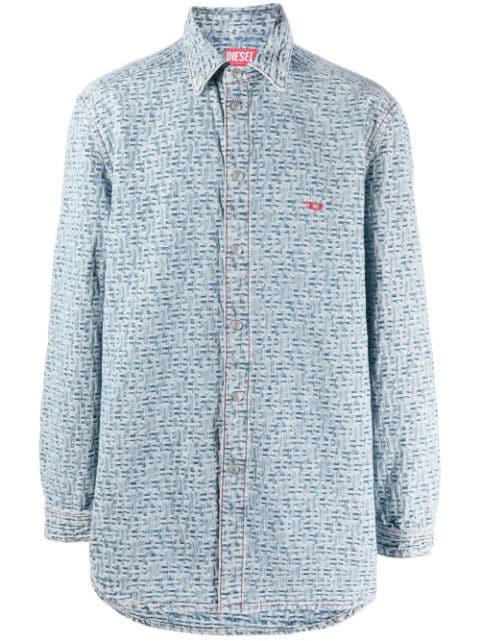 monogram-print long-sleeve shirt by DIESEL