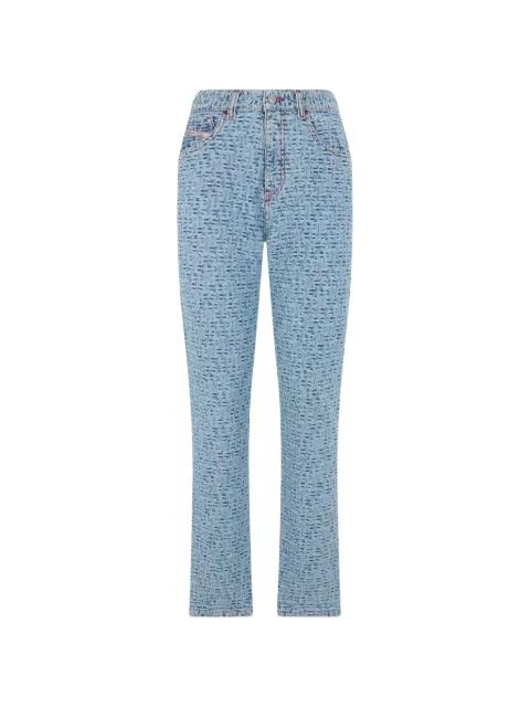 monogram-print straight-leg jeans by DIESEL