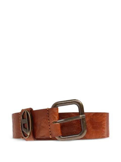 ova-logo leather belt by DIESEL