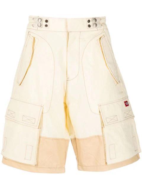 panelled multi-pocket cargo shorts by DIESEL