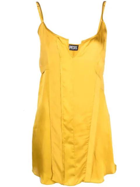 panelled satin slip dress by DIESEL