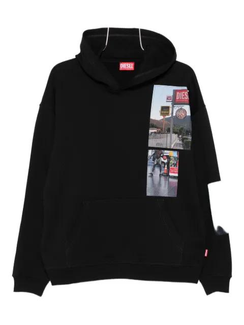 patchwork-print hoodie by DIESEL