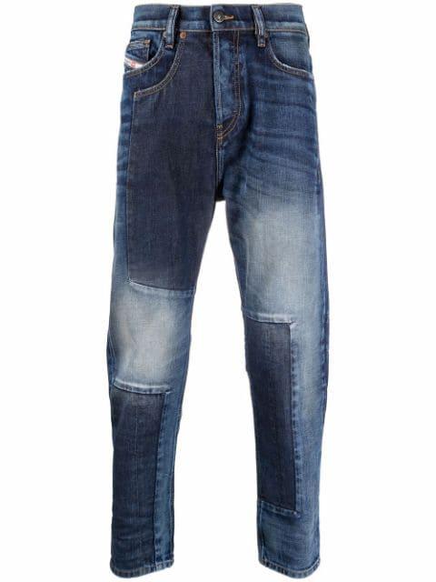 patchwork straight-leg jeans by DIESEL