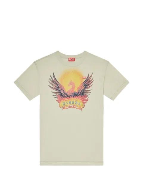 phoenix-print cotton T-shirt by DIESEL