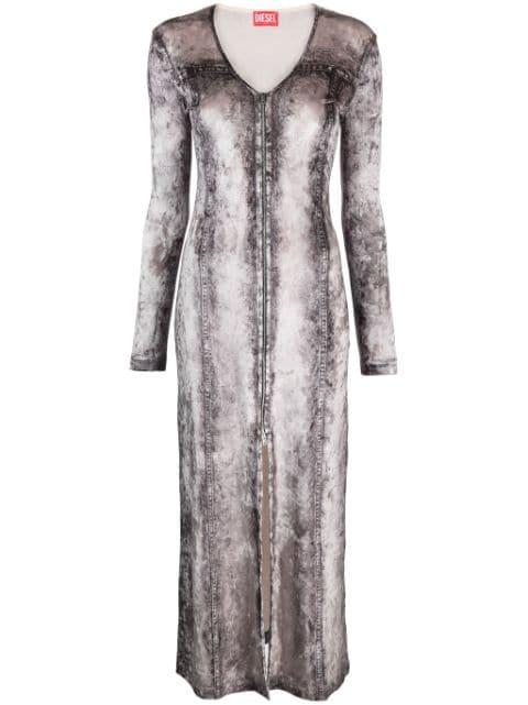 photograph-print V-neck dress by DIESEL