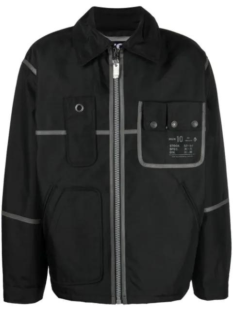 piped-trim canvas jacket by DIESEL