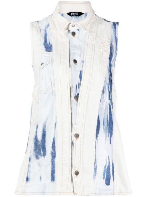 sleeveless bleached denim jacket by DIESEL