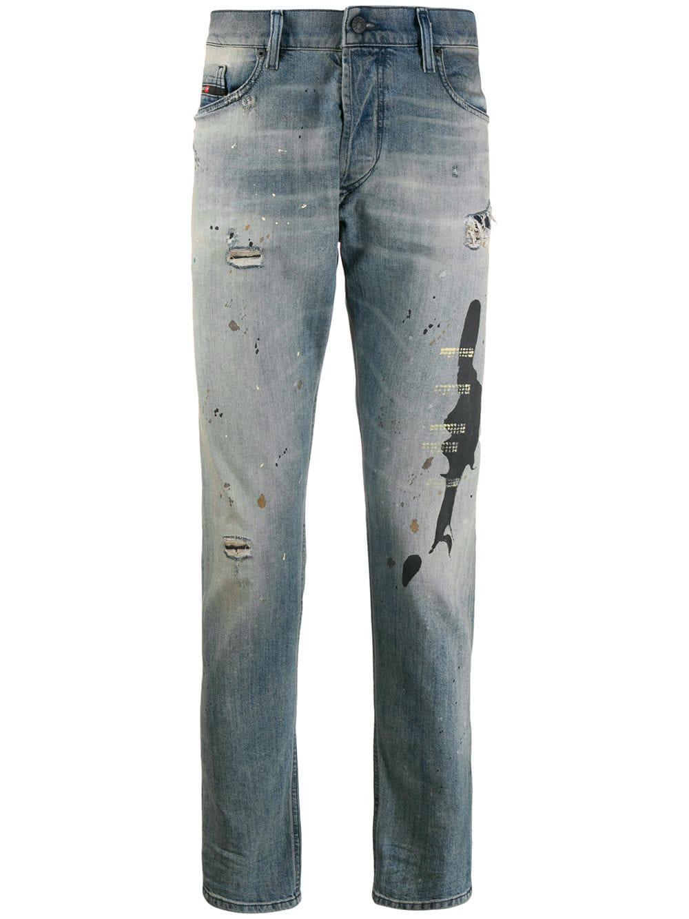 slim distressed jeans by DIESEL