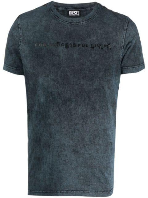 slogan-print cotton T-shirt by DIESEL