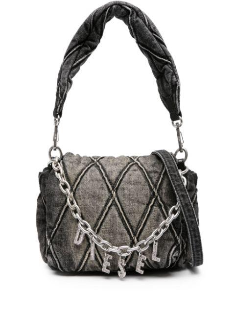 small logo-charm quilted denim bag by DIESEL