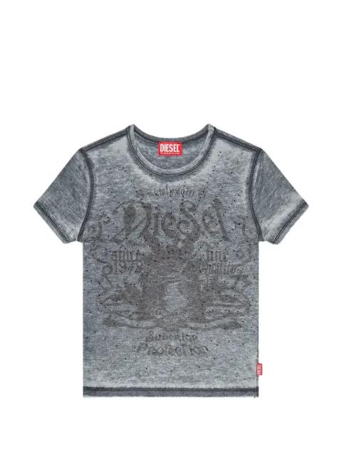 strass-embellished burnout T-shirt by DIESEL