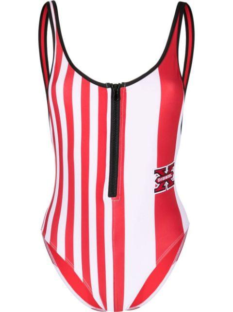 stripe-print swimsuit by DIESEL
