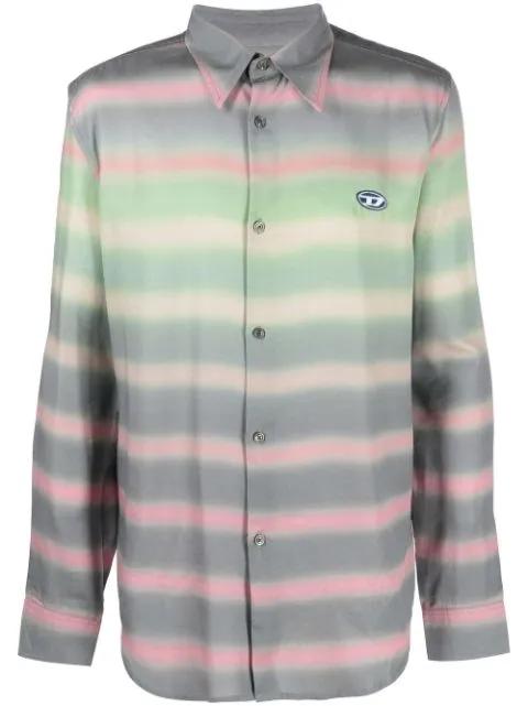 striped button-up shirt by DIESEL