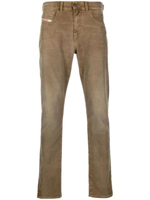 tapered bleach-wash corduroy jeans by DIESEL