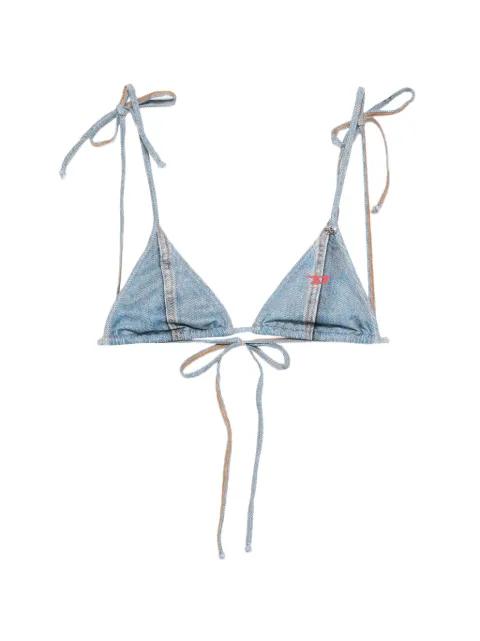 tie detail triangle bikini top by DIESEL