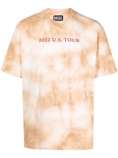 tour-print tie dye T-shirt by DIESEL