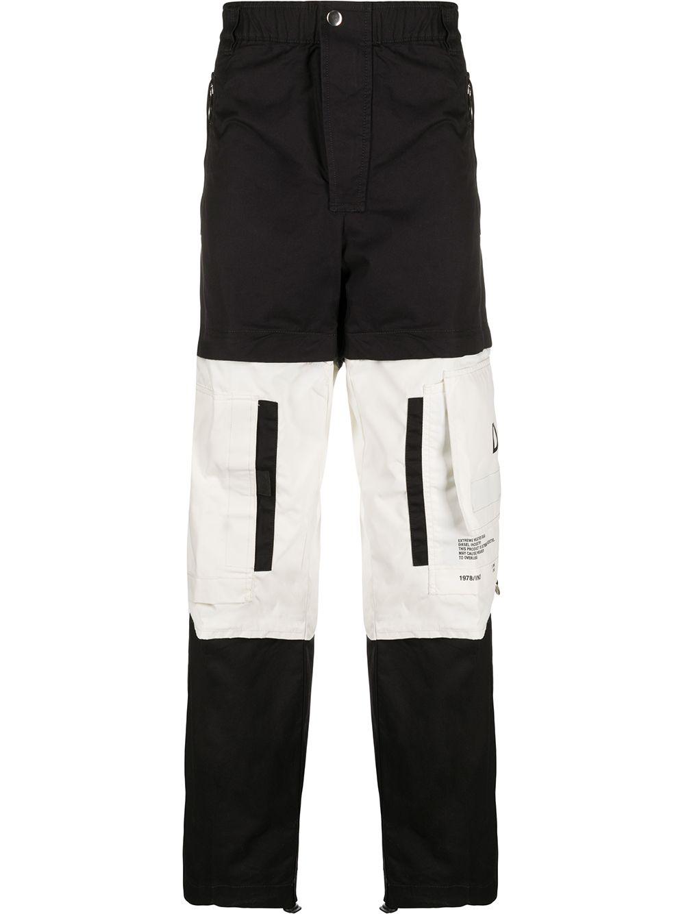 two-tone convertible trousers by DIESEL
