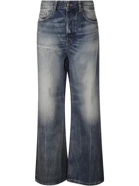 washed effect wide leg jeans by DIESEL