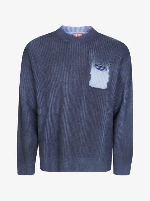 wool-blend jumper with mock pocket by DIESEL