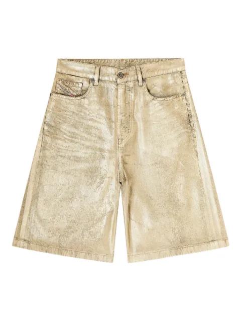 x Karol G Dile_Luna metallic-effect denim shorts by DIESEL