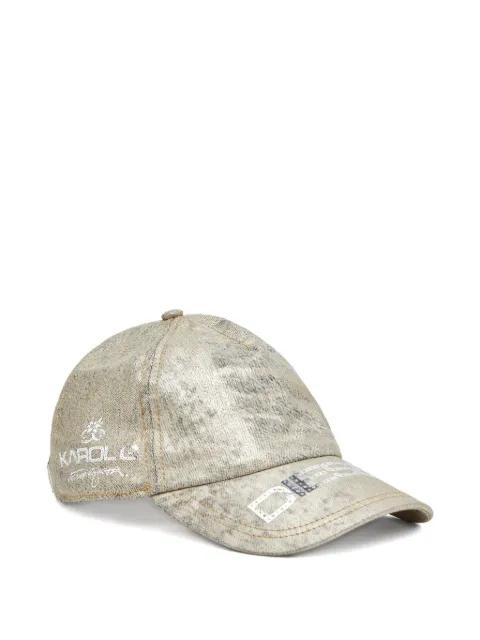 x Karol G logo-detail metallic-effect cap by DIESEL