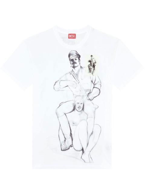 x ToFF graphic-print organic cotton T-shirt by DIESEL