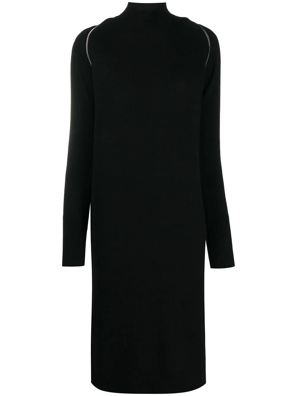 zip reveal rollneck knit dress by DIESEL